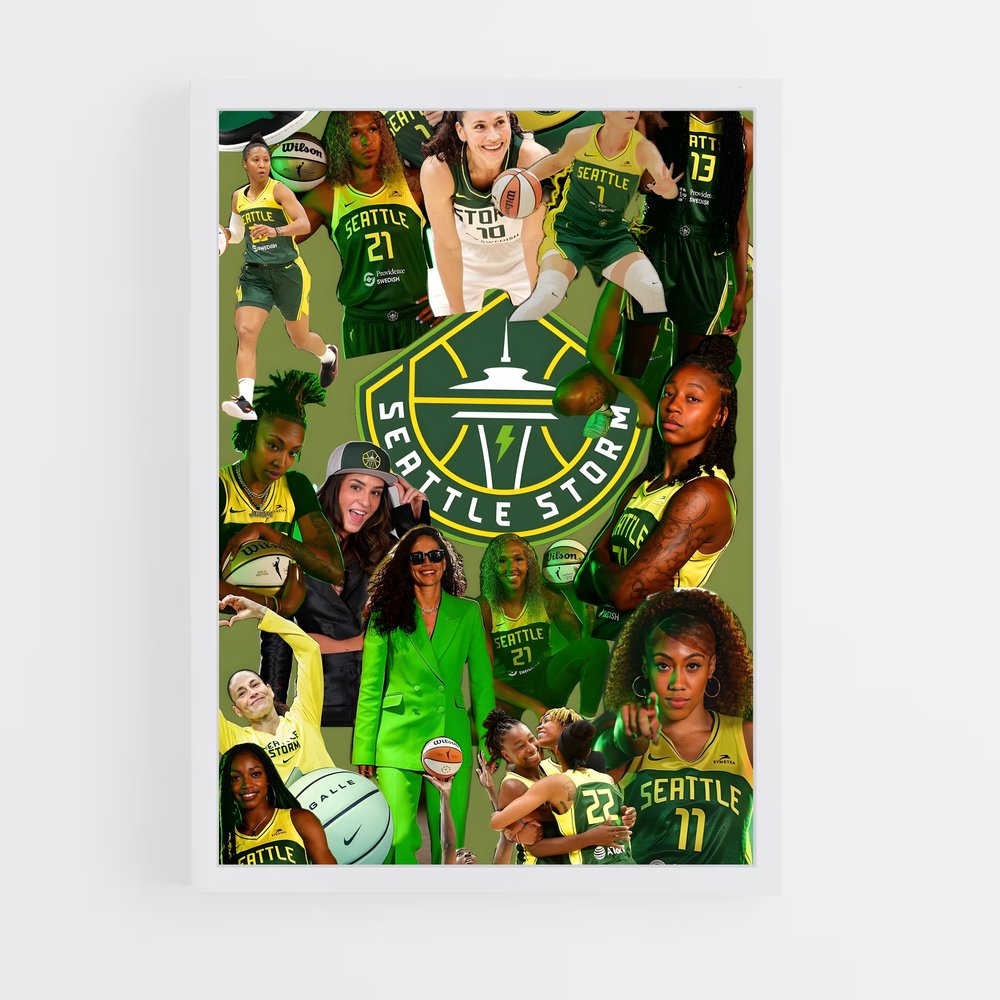 Poster Sourires de Seattle – affiche Basketball (vue 3)